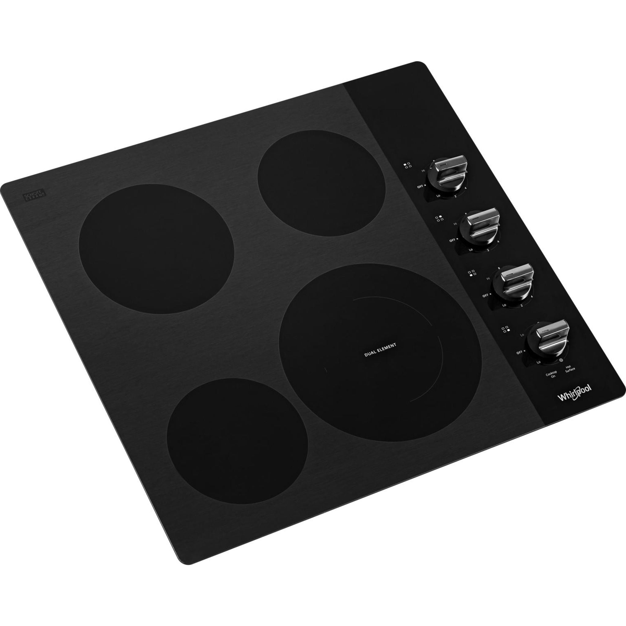 Whirlpool 24 Inch Black Electric Cooktop - WCE55US4HB Model | Perfect for Modern Kitchens, Apartments & Small Spaces