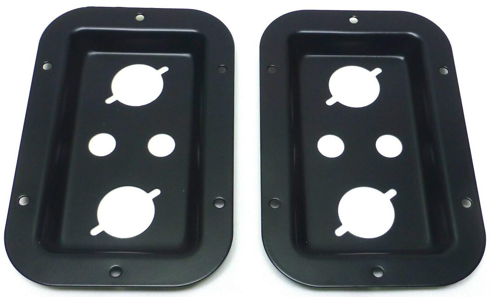 2 Pack Black Metal Speaker Jack Plates - Speakon XLR & 1/4