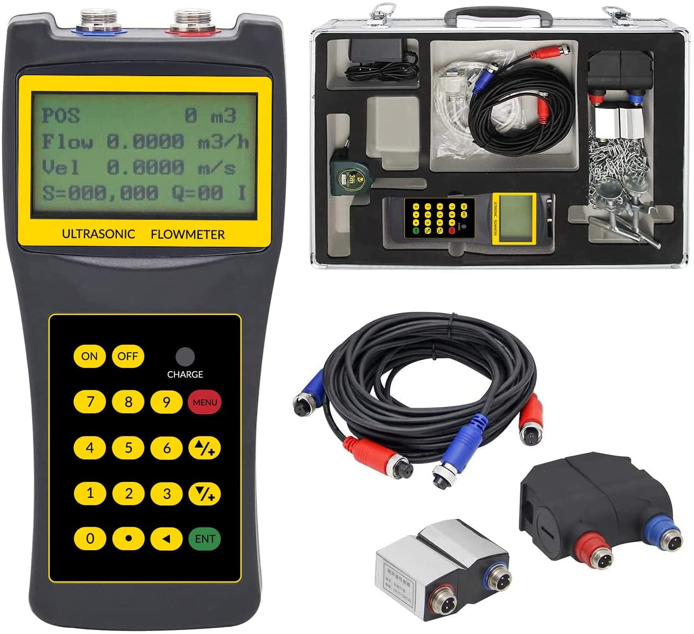 CGoldenWall TDS 100H Handheld Portable Ultrasonic Flow Meter - Accurate Water Flow Measurement for Home, Industrial & Outdoor Use