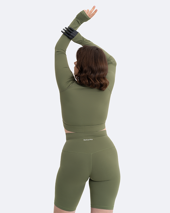 Women's Cropped Long Sleeve Shirt - Slim Fit Workout Top for Yoga & Gym - Creating Power Within - Perfect for Fitness, Running & Casual Wear