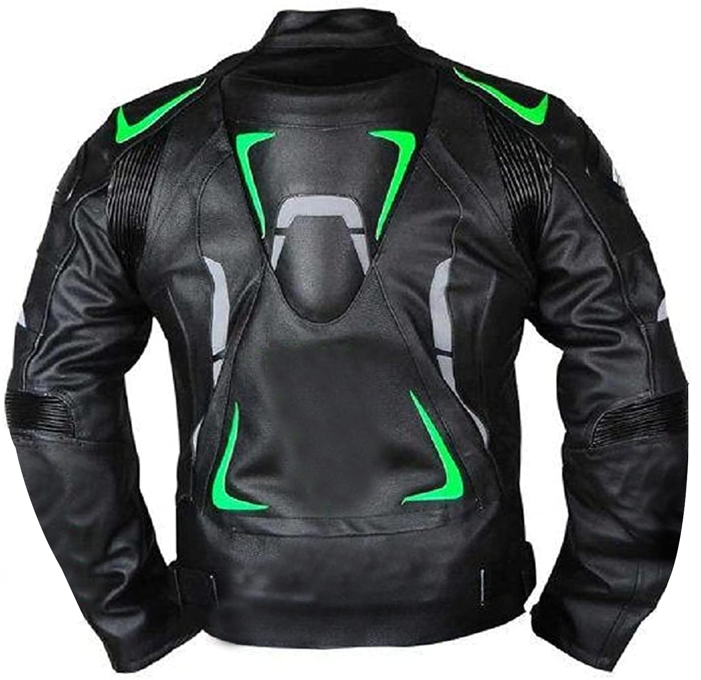 Men's Black Padded Leather Motorcycle Jacket - Protective Biker Armor for Racing & Motocross | Durable Outerwear for Street Riding & Adventure Tours