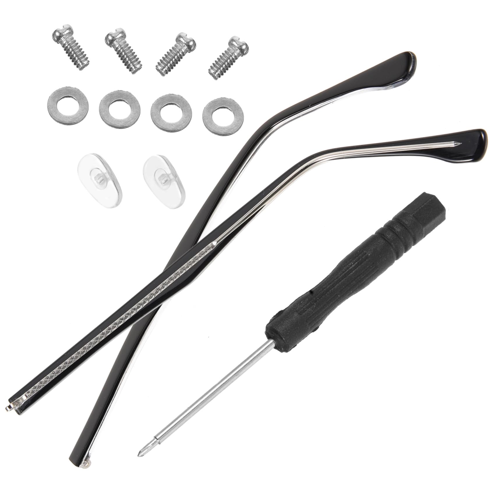 PartyKindom 2 Pairs Universal Metal Glasses Legs & Ear Pads - Replacement Brackets for Sunglasses, Mam Bottle Grips, Temple Accessories - Perfect for Reading, Driving & Outdoor Activities
