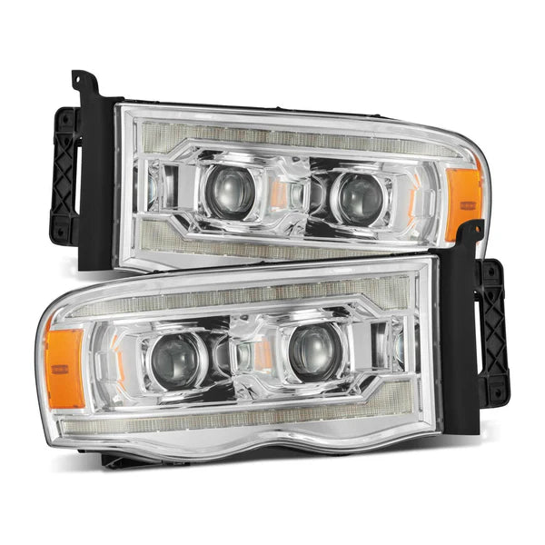 AlphaRex PRO Projector Headlights - Chrome for Dodge Ram 1500 (2002-2005) & 2500/3500 (2003-2005) - High Performance LED Lighting for Off-Road & Night Driving