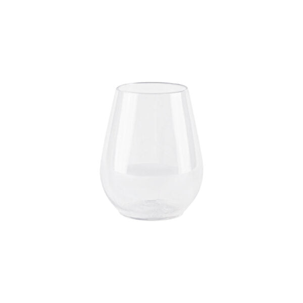 4 oz. Clear Stemless Wine Glasses - Set of 8 Shatterproof Plastic Cups for Parties, Weddings & Outdoor Events - Dishwasher Safe Drinkware for Champagne, Cocktails & Beverages