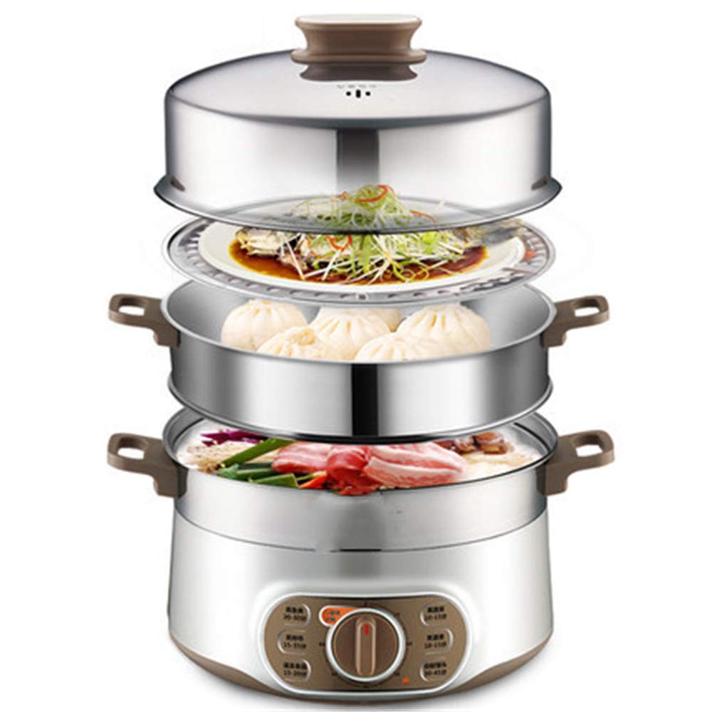 Healthy Food Steamer with Stackable Containers - 14.3x12.2x11.0in Kitchen Bowl for Steaming Veggies, Fish, Eggs & Vegetables | Perfect for Meal Prep, Baby Food & Healthy Cooking