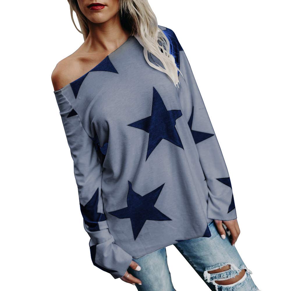 Women's Strapless Star Print Sweatshirt - Long Sleeve Crop Top Pullover for Casual Wear, Street Style & Party Outfits