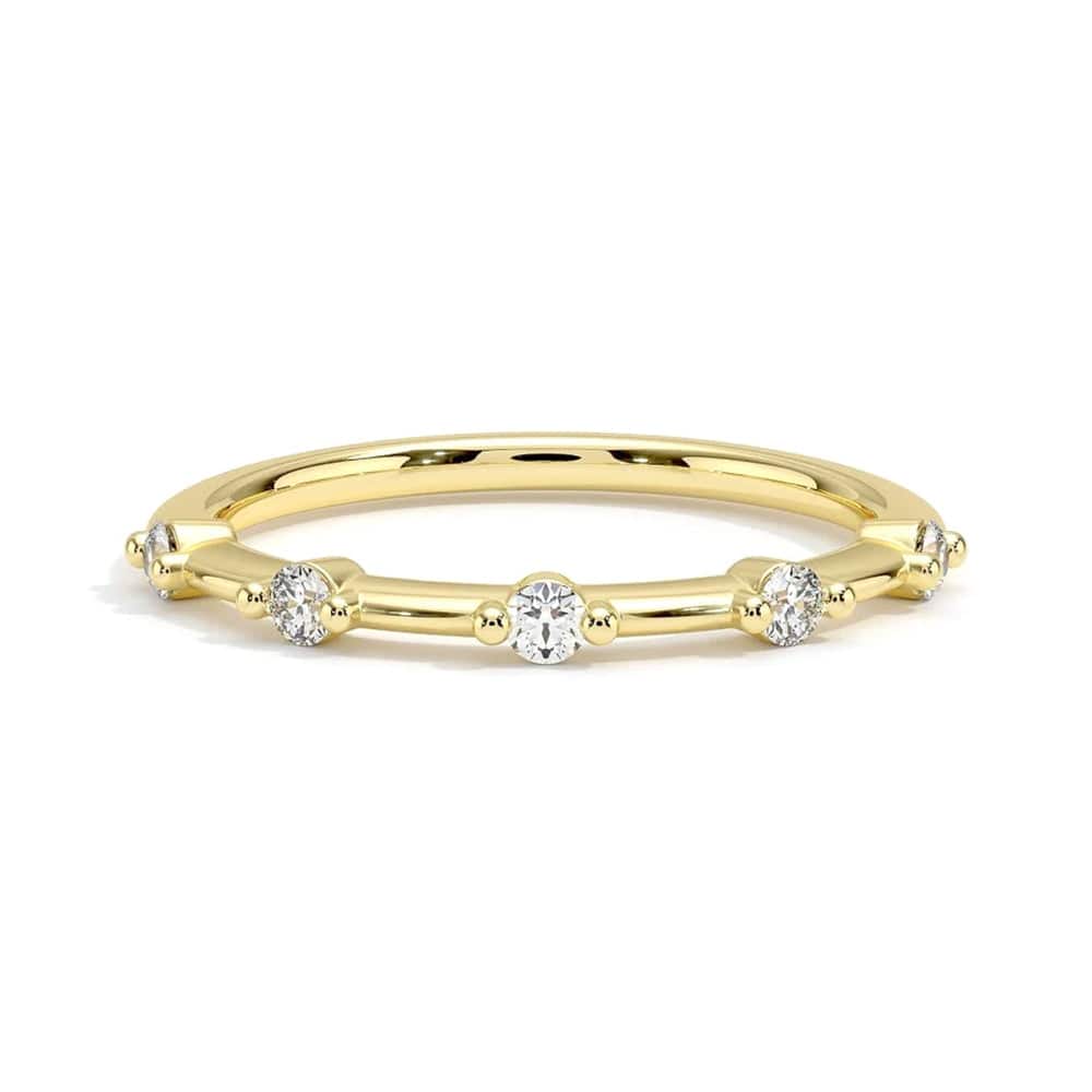 Lab Grown Diamond Shared Prong Spaced Band Ring - Elegant Stackable Wedding Band for Women, Perfect for Anniversary Gifts & Everyday Wear