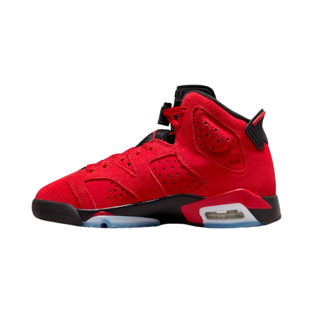 Air Jordan 6 Retro GS Toro Bravo Basketball Shoes - Varsity Red & Black Sneakers for Kids | Perfect for School, Sports & Casual Wear