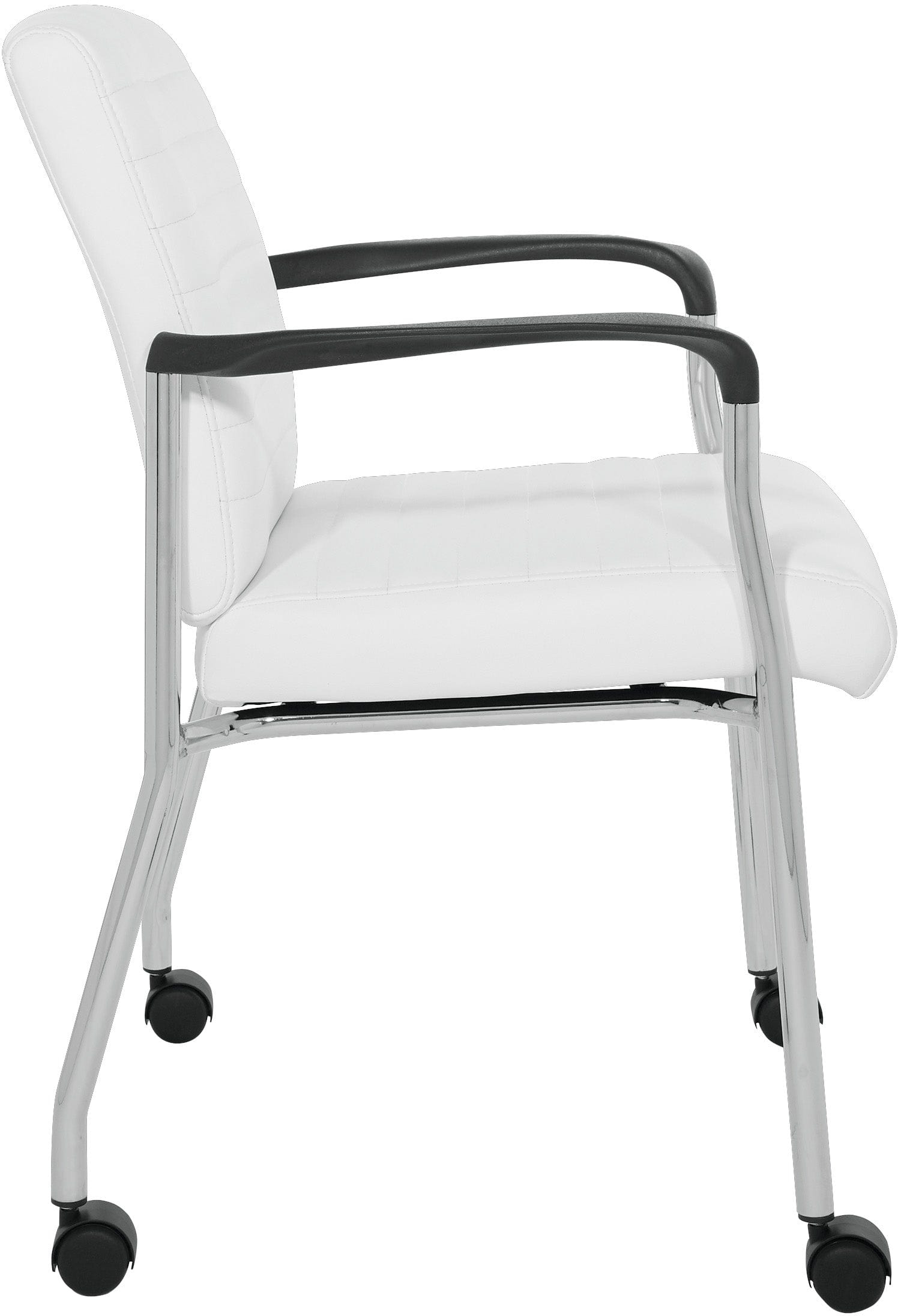 Office Star Guest Chair with Casters [FL38640] - Ergonomic Rolling Visitor Chair for Home Office, Conference Room & Reception Area