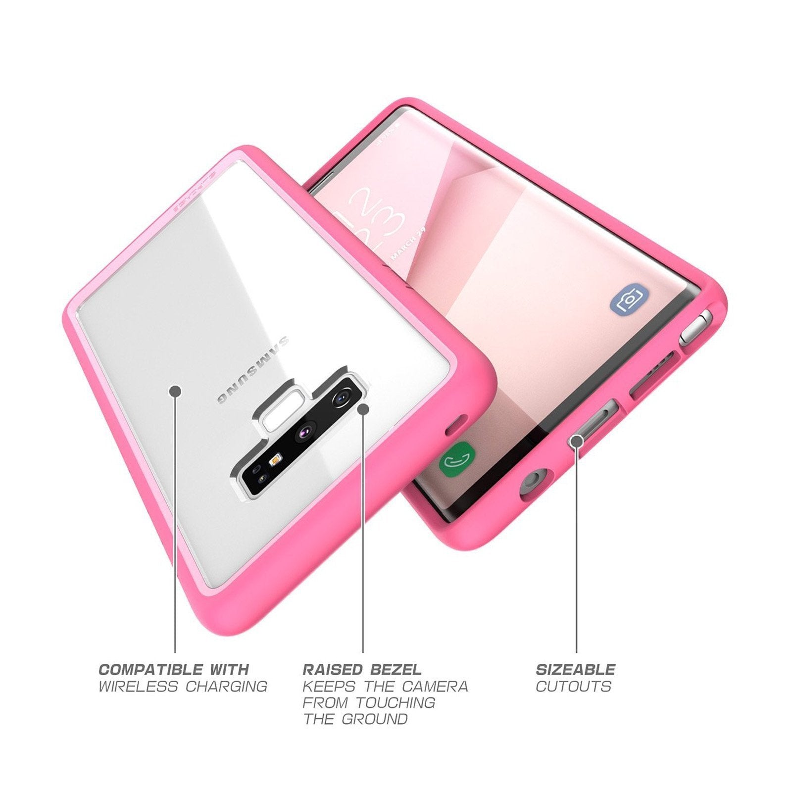 Samsung Galaxy Note 9 Unicorn Beetle Style Slim Clear Protective Phone Case - Pink | Shockproof & Scratch Resistant Cover for Everyday Use, Work & Travel