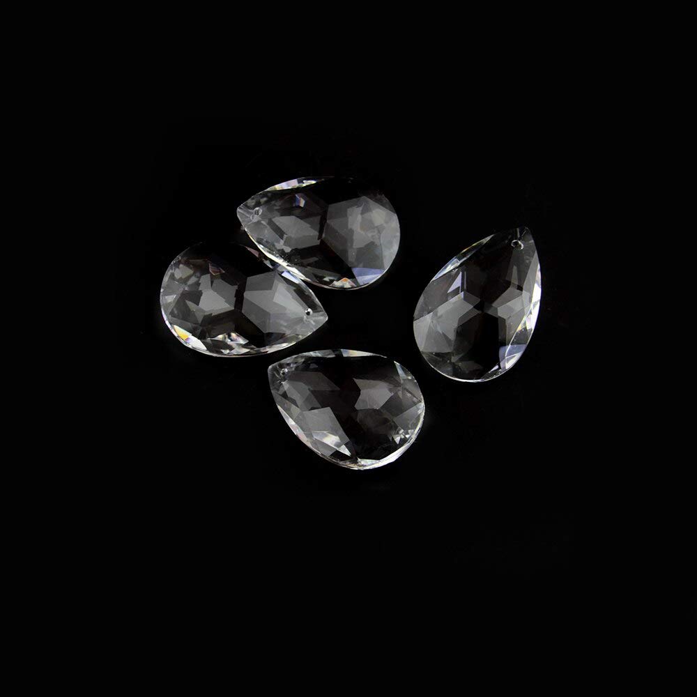 Modern Crystal Chandelier Prisms - 10pcs/6pcs Clear Bauhinia Pendant Hanging Ceiling Decor (38-10mm) for Living Room Lighting - Elegant Home & Wedding Venue Decoration
