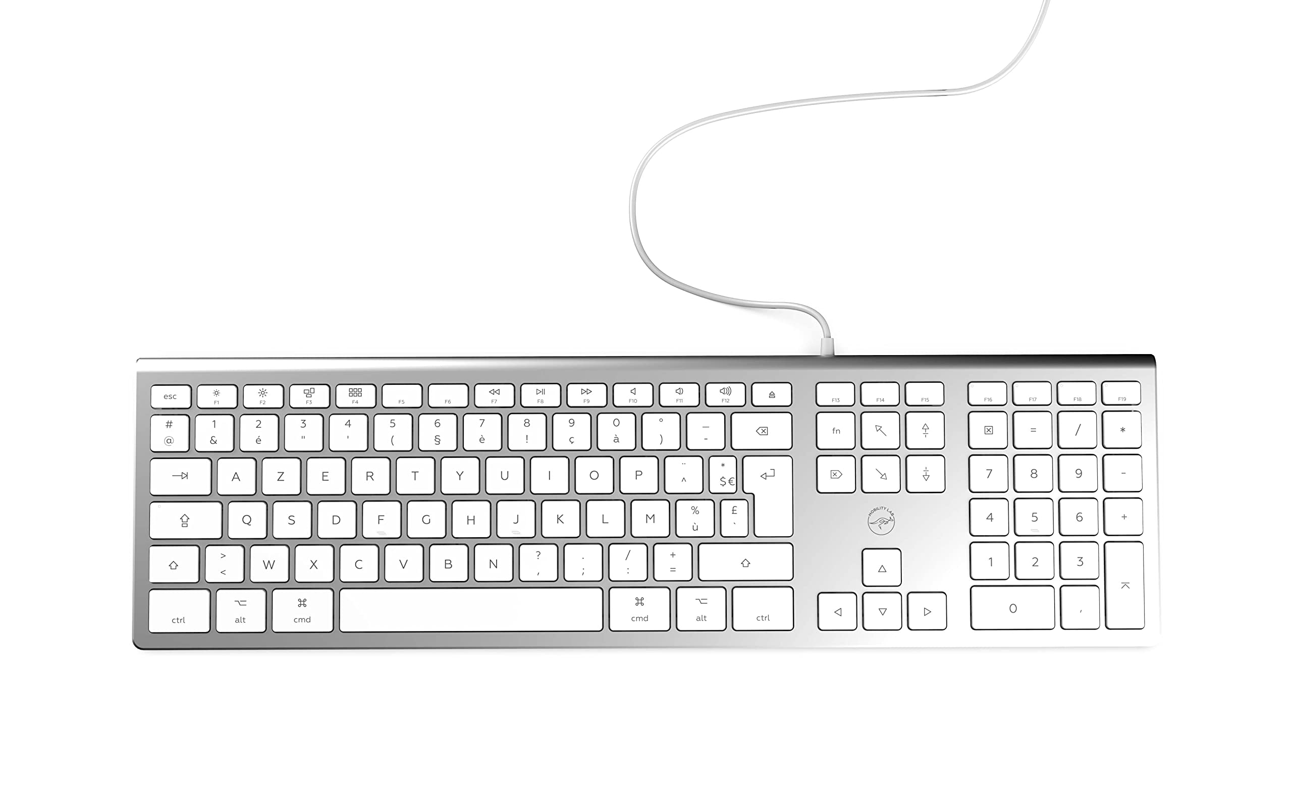 MOBILITY LAB Wired Mac Keyboard with 2 Built-in USB Hubs - Perfect for Home Office, Gaming & MacBook Pro/Air Workspaces