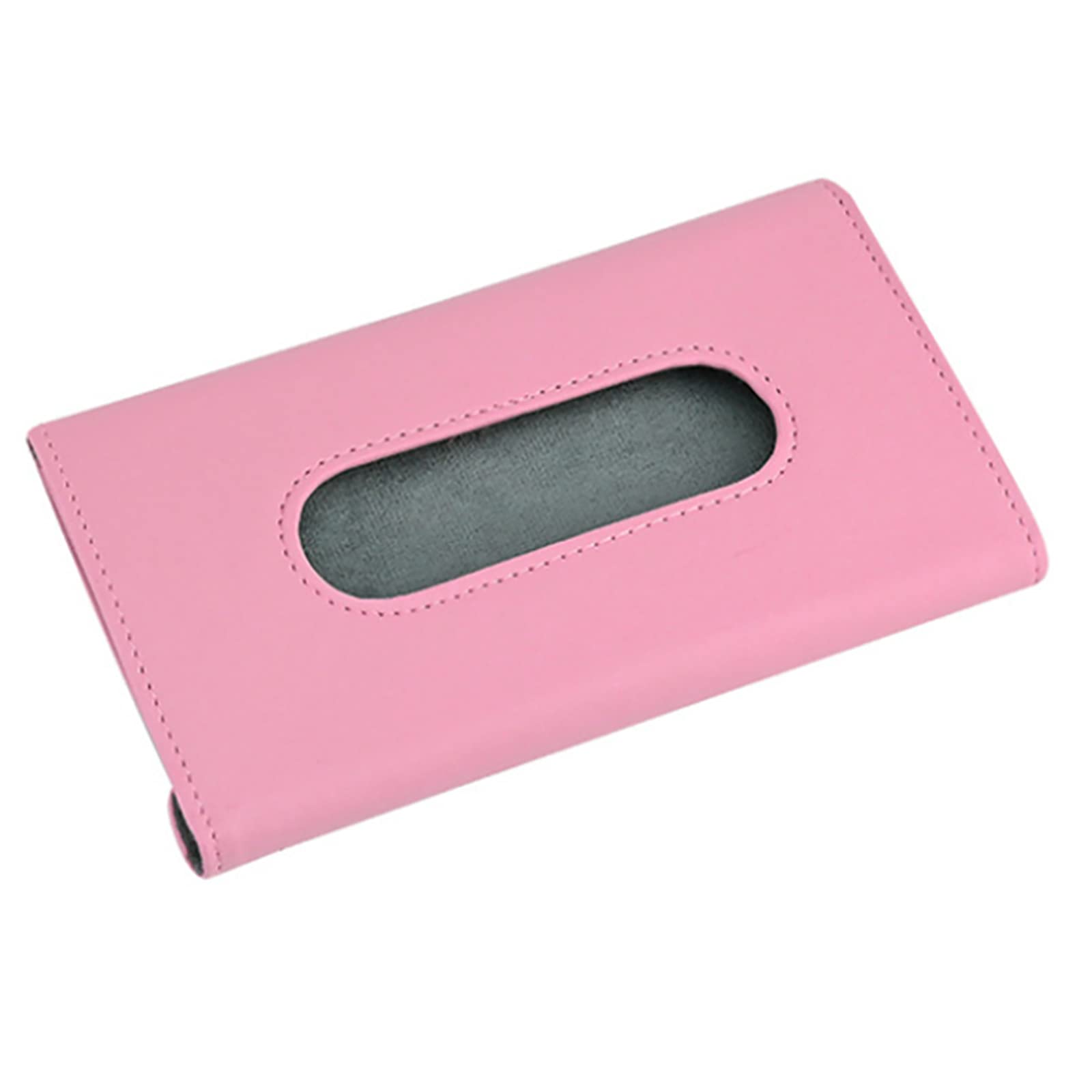 PU Leather Car Visor Tissue Holder - Hanging Paper Towel Clip & Napkin Box for Car Sun Visor, Backseat & Door - Pink Car Accessories for Travel, Commute & Road Trips