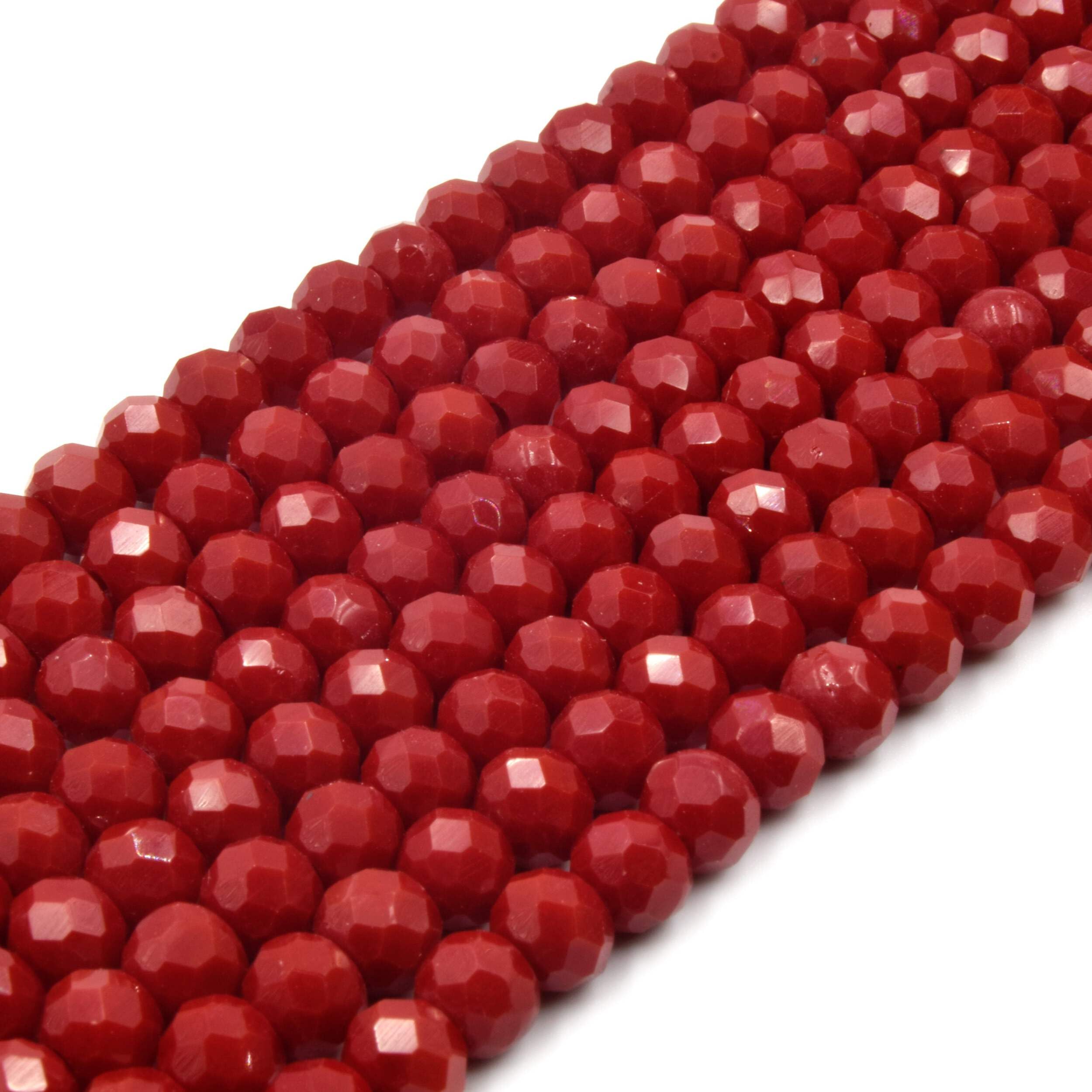 6mm Faceted Opaque Rondelle Crystal Beads - Black, Red, Orange, Pink, Purple, Crimson | DIY Jewelry Making, Bracelets, Necklaces & Craft Projects