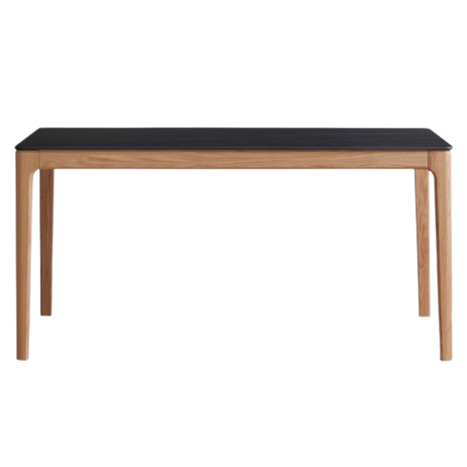 Solid Oak & Ash Wood Dining Table with Natural Rock Slab Surface - Rustic Farmhouse Style for Dining Room & Kitchen Decor