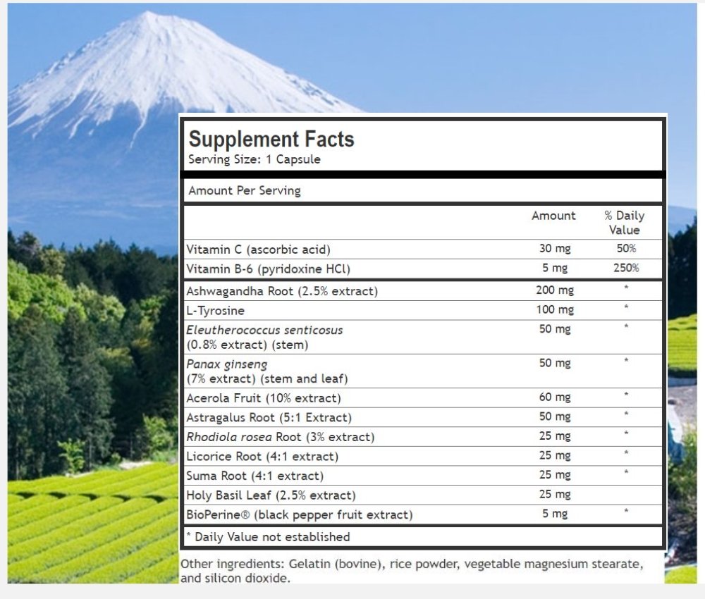 Premium Adrenal Fatigue Support Supplement with Rhodiola Rosea, L-Tyrosine, Panax Ginseng & Holy Basil - Cortisol Balance Complex for Stress Relief & Natural Energy Boost - Supports Healthy Stress Response & Fatigue Recovery for Busy Professionals & Students