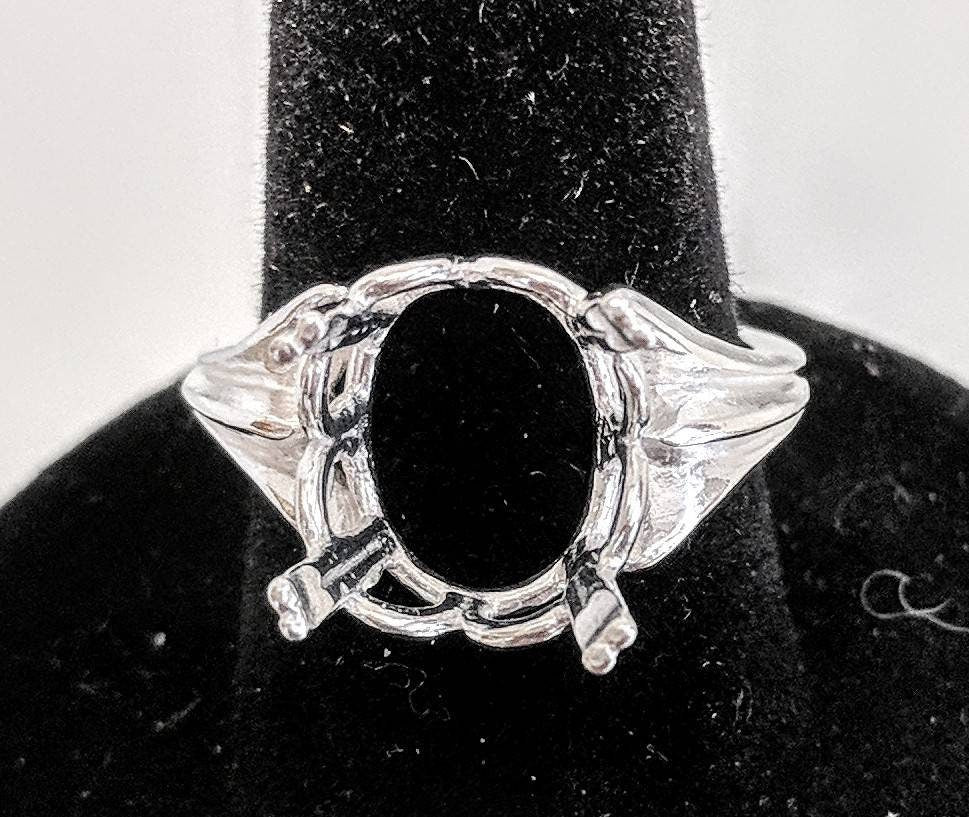 10x8mm & 20x15mm Oval Solid Sterling Silver or 14kt Gold Regalle Ring Setting - Size 7 (163537/143537) - Perfect for Engagement Rings, Wedding Bands & Jewelry Making