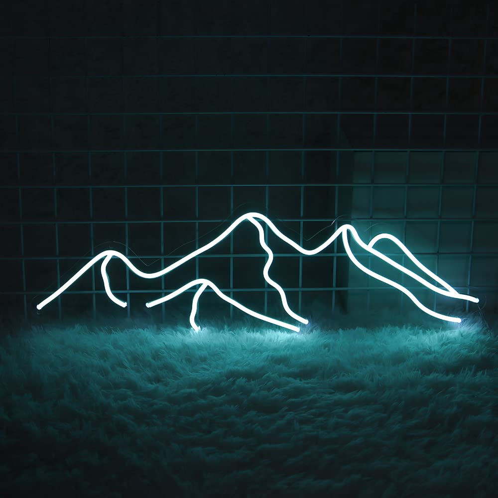 Custom Mountains Neon Sign - Personalized LED Wall Decor for Bedroom, Bar & Home (9''x30'') - Perfect for Parties, Gifts & Modern Interior Design