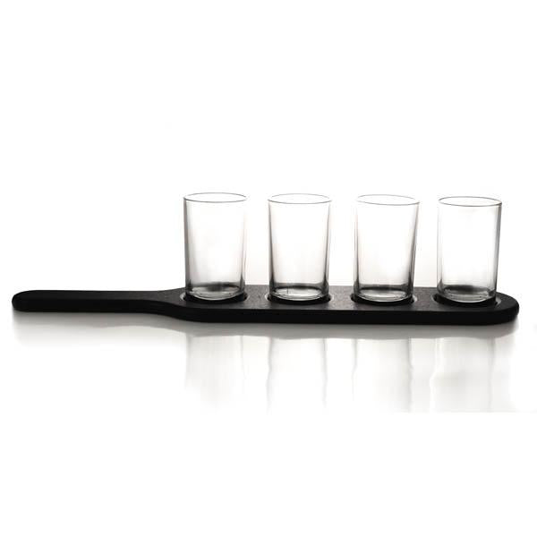 Black Plastic Beer Sampler Paddle - 6 Hole Craft Beer Tasting Board with Handle - Perfect for Home Brewing, Beer Tasting Parties & Pub Events