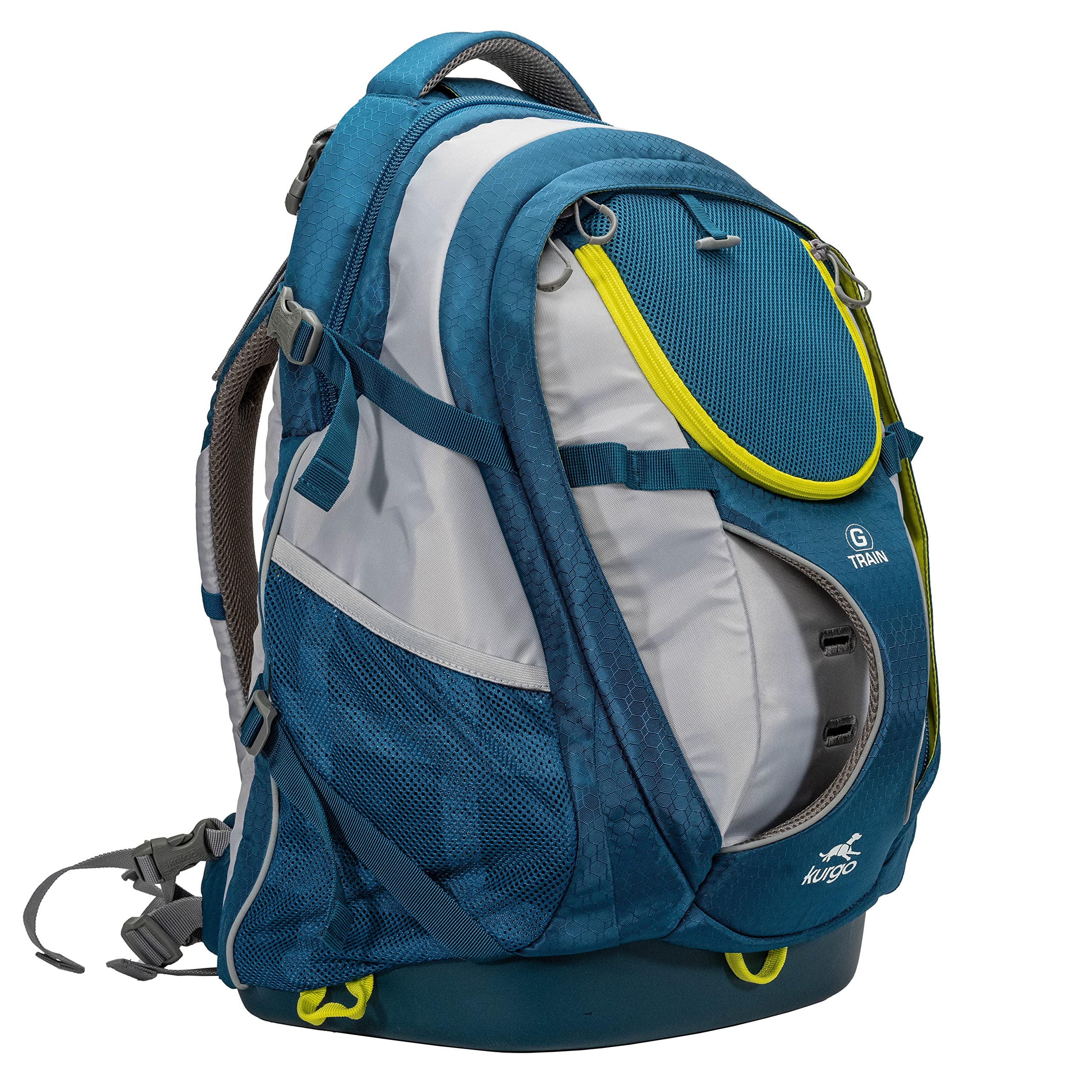 Kurgo G-Train Dog Carrier Backpack for Small Dogs & Cats - Waterproof Pet Travel Backpack for Hiking, Camping, Airplane & Outdoor Adventures - Ink Blue