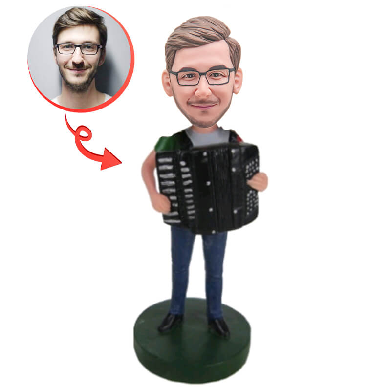 Custom Accordion Player Bobblehead - Personalized Music Lover Gift for Birthdays, Anniversaries & Home Decor