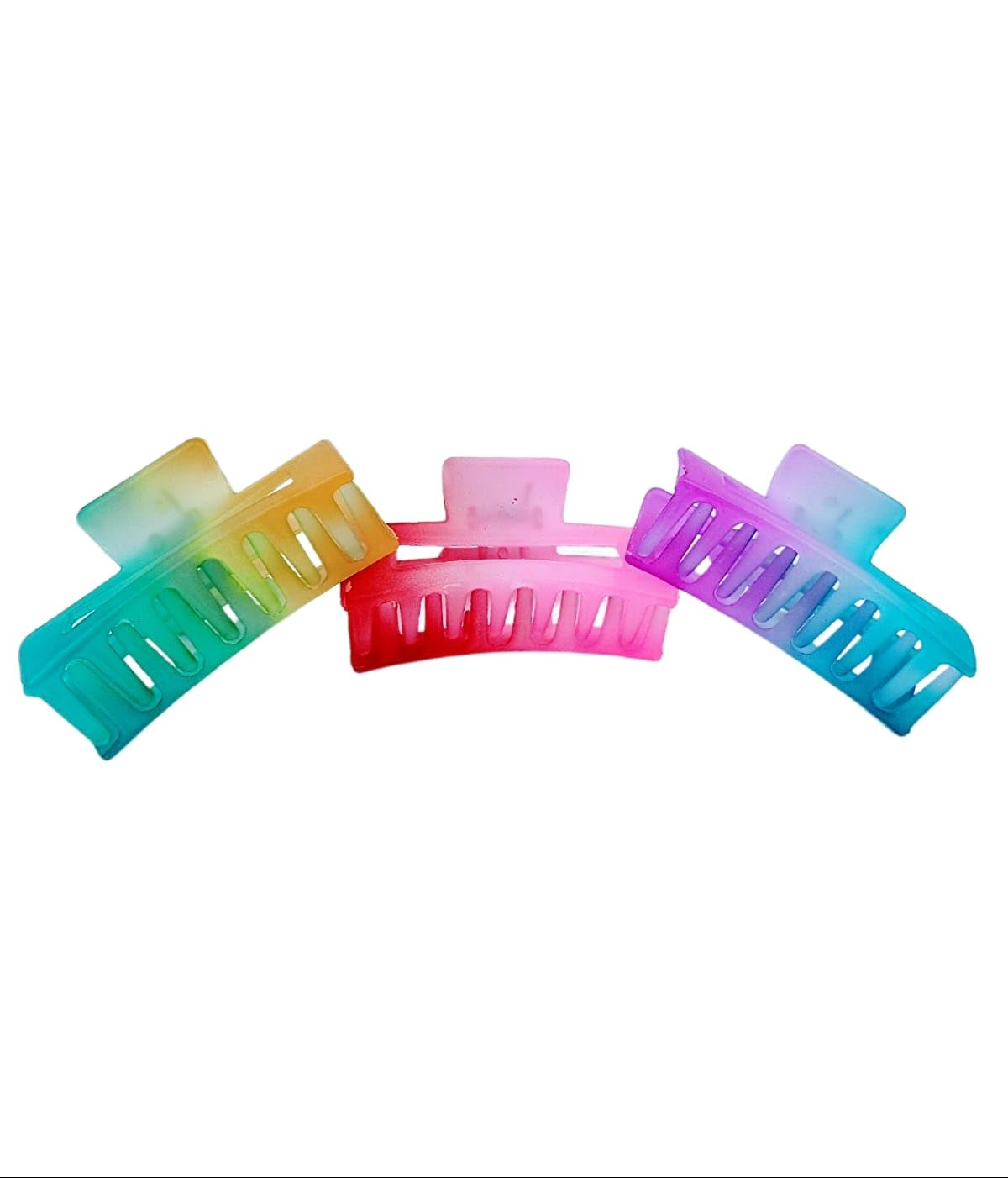 ELICS MART LLP French Celluloid Hair Claw Clips - 6 Pack Rectangle Hair Clips for Thick & Thin Hair, Barrettes for Women & Girls - Perfect for School, Work, Parties & Everyday Styling