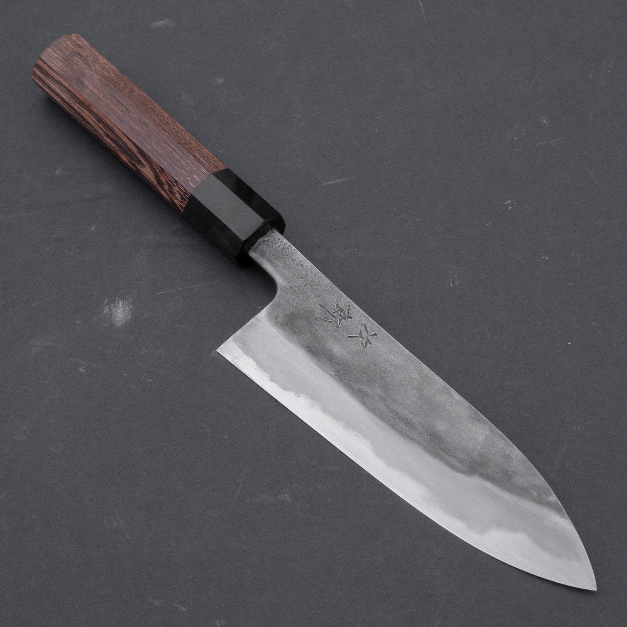 Premium Jiro Tsuchime Wa Santoku Knife 165mm - Japanese High Carbon Steel Blade with Taihei Tagayasan Handle (#062) - Perfect for Sushi, Vegetables & Meat Cutting in Professional Kitchens & Home Cooking