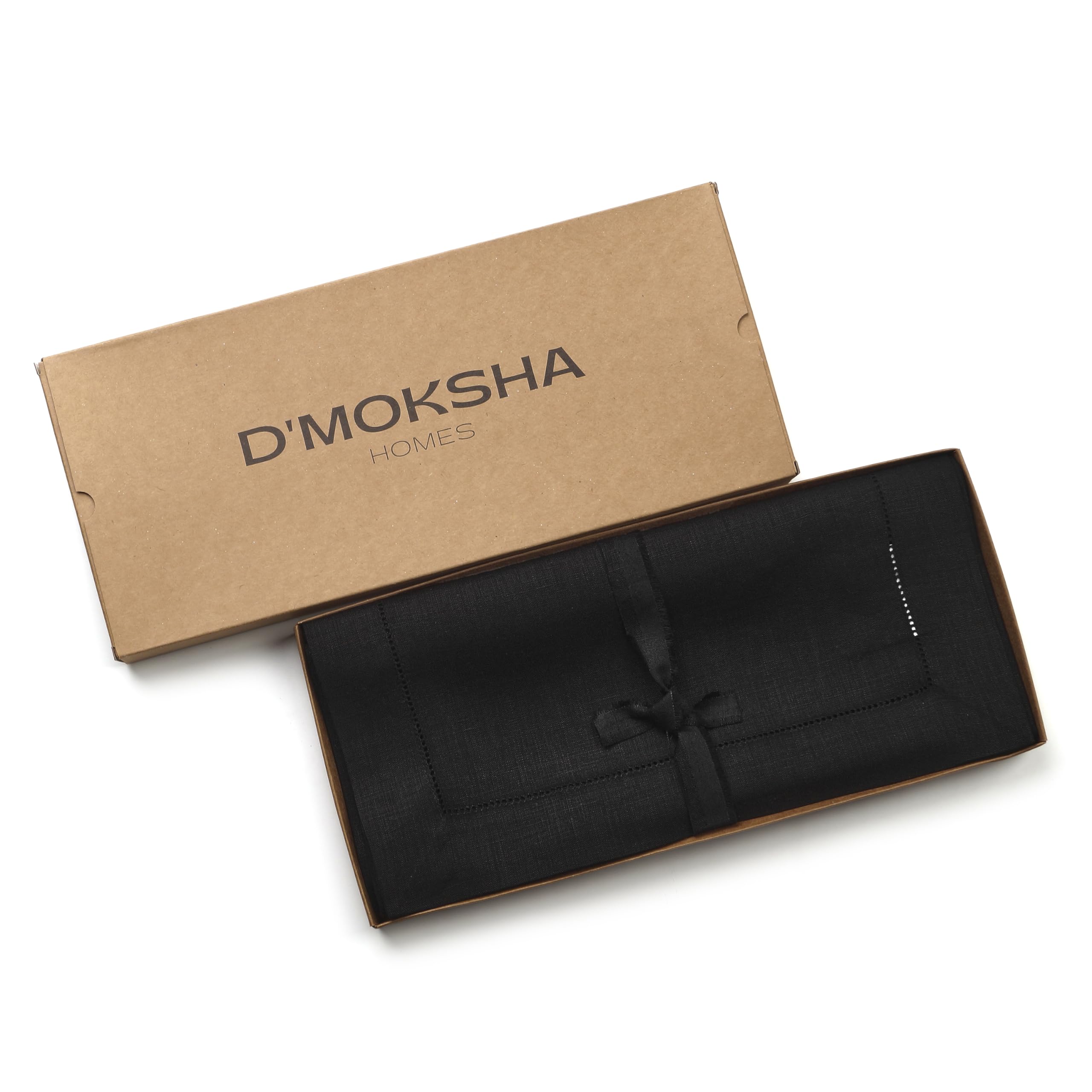 Premium Black Linen Table Runners Set - 14x36 & 14x60 Inch (2-Piece) | 100% Pure European Flax Linen | Elegant Dining Decor for Weddings, Parties & Home Styling
