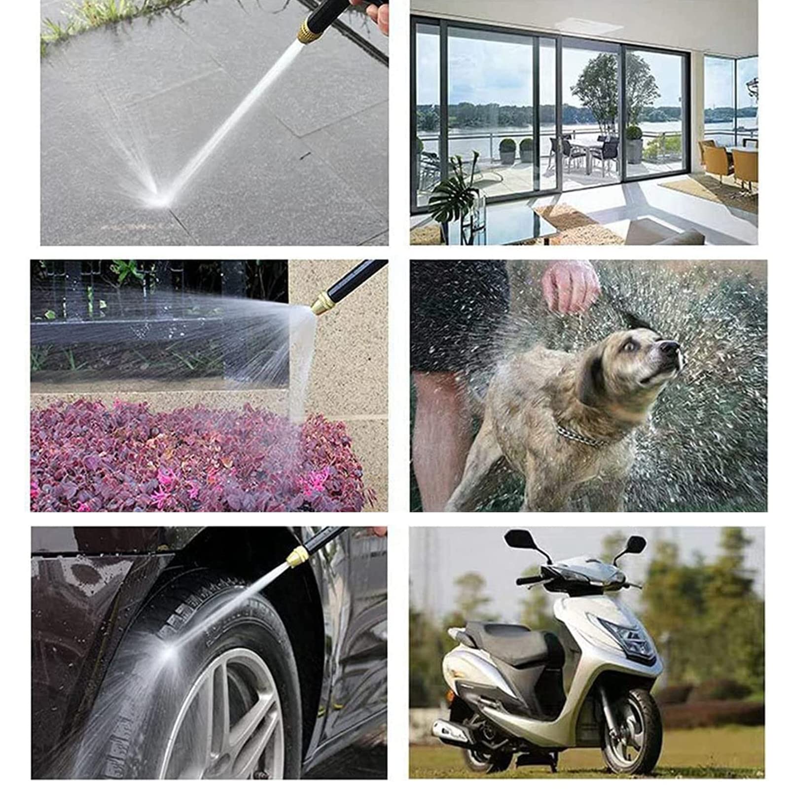 High Pressure Garden Hose Spray Gun - Heavy Duty Water Hose Nozzle for Car Washing, Pet Bathing, Lawn Watering & Sidewalk Cleaning | Perfect for Outdoor Cleaning & Gardening