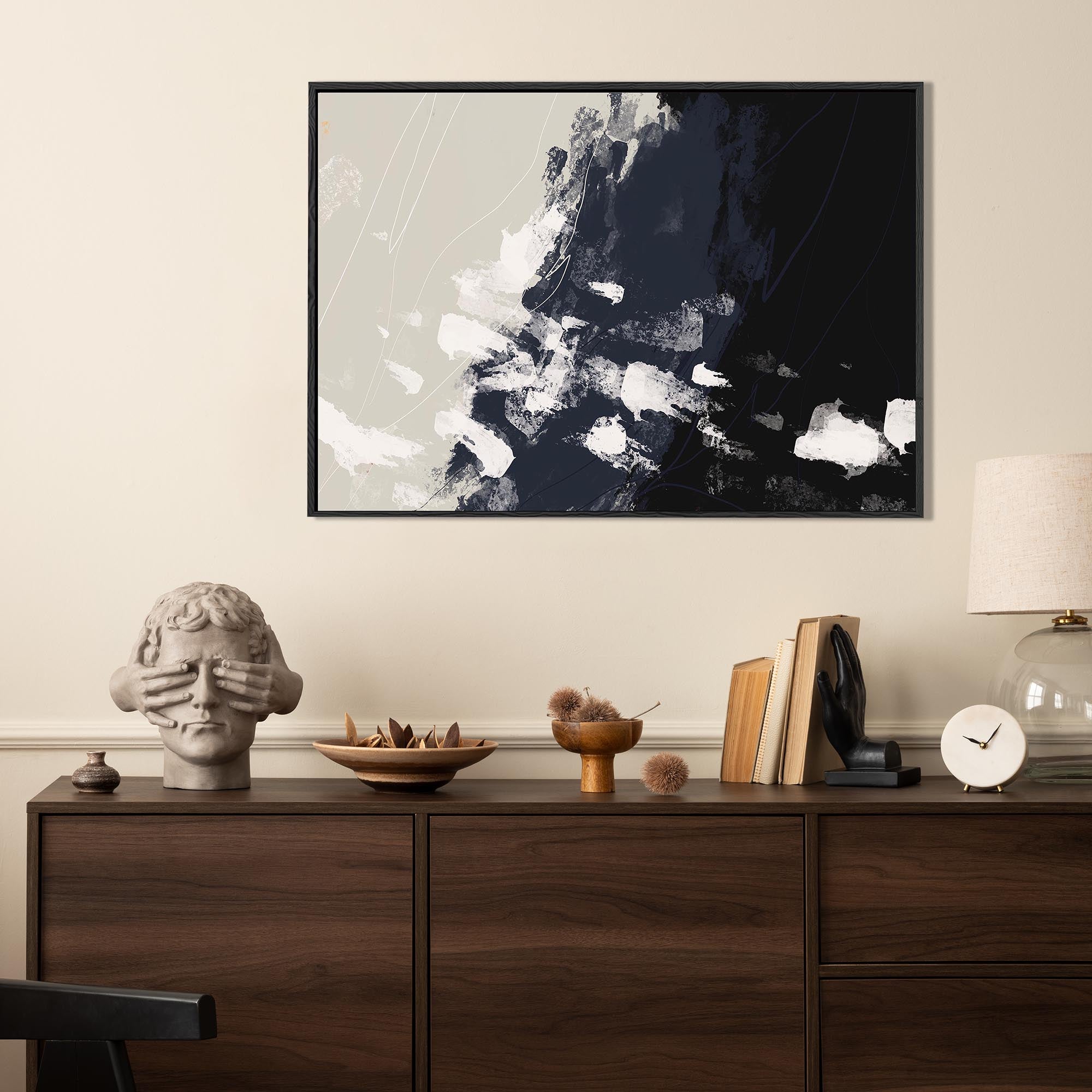 Urban Oasis Framed Canvas Wall Art - Modern Home Decor for Living Room, Bedroom & Office - Ready to Hang Abstract Landscape Painting