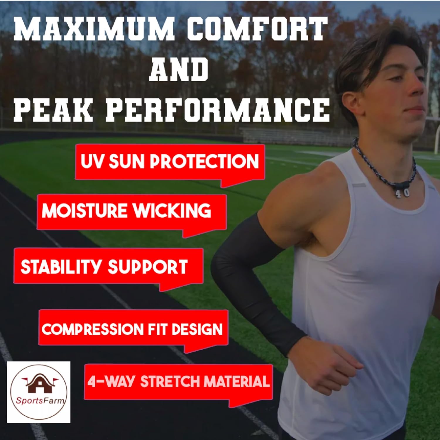 Metallic Gold Arm Sleeves for Sports & Fitness - Breathable UV Protection Sleeves for Men, Women, Youth - Perfect for Running, Basketball, Cycling & Outdoor Activities