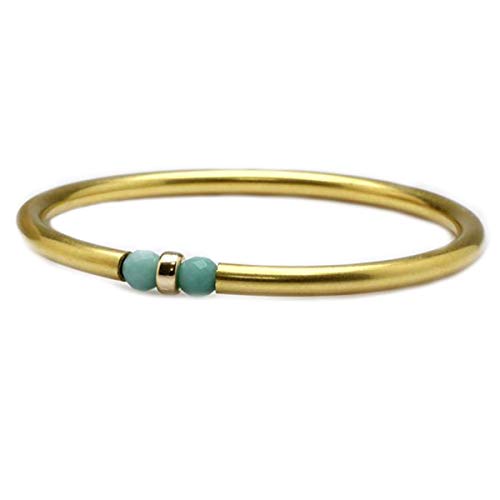 Aqua chalcedony Beaded-Bangle