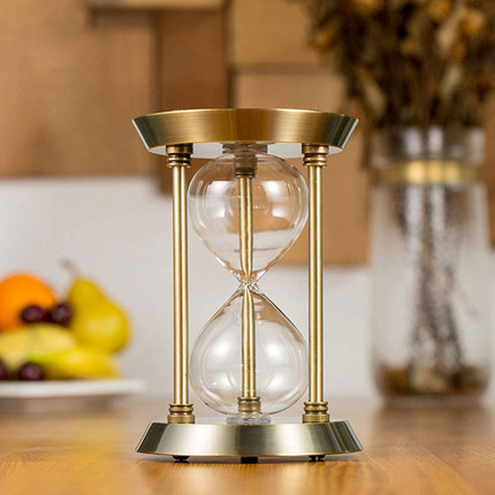 Vintage Metal Hourglass Sand Timer - Antique Empty Sand Clock for Home, Office & Desk Decor - Perfect for Meditation, Time Management & Decorative Display