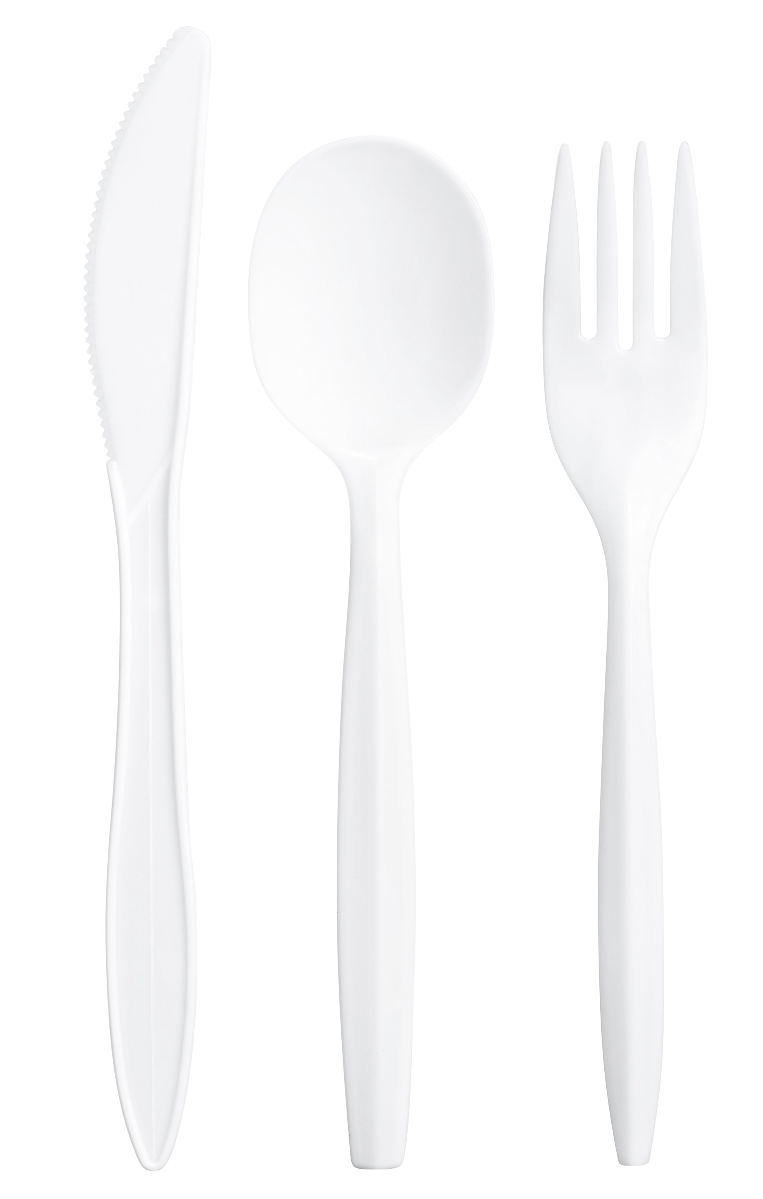 400-Piece White Plastic Cutlery Set - Basic Flatware Collection for Parties, Picnics & Catering | Durable Disposable Utensils