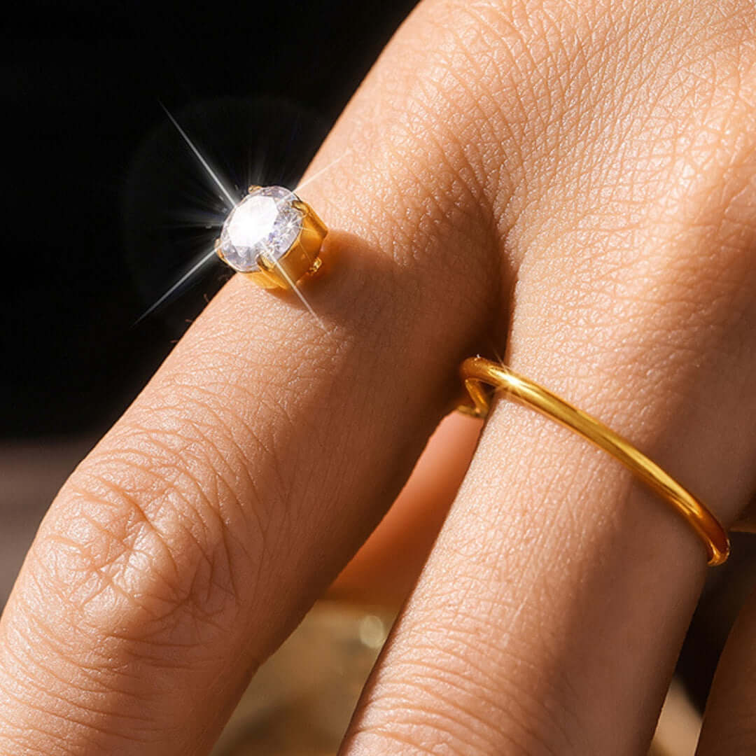 Solitaire Two Fingers Spiral Ring | A938 | Elegant Minimalist Ring for Women | Perfect for Engagement, Wedding, Anniversary & Everyday Wear