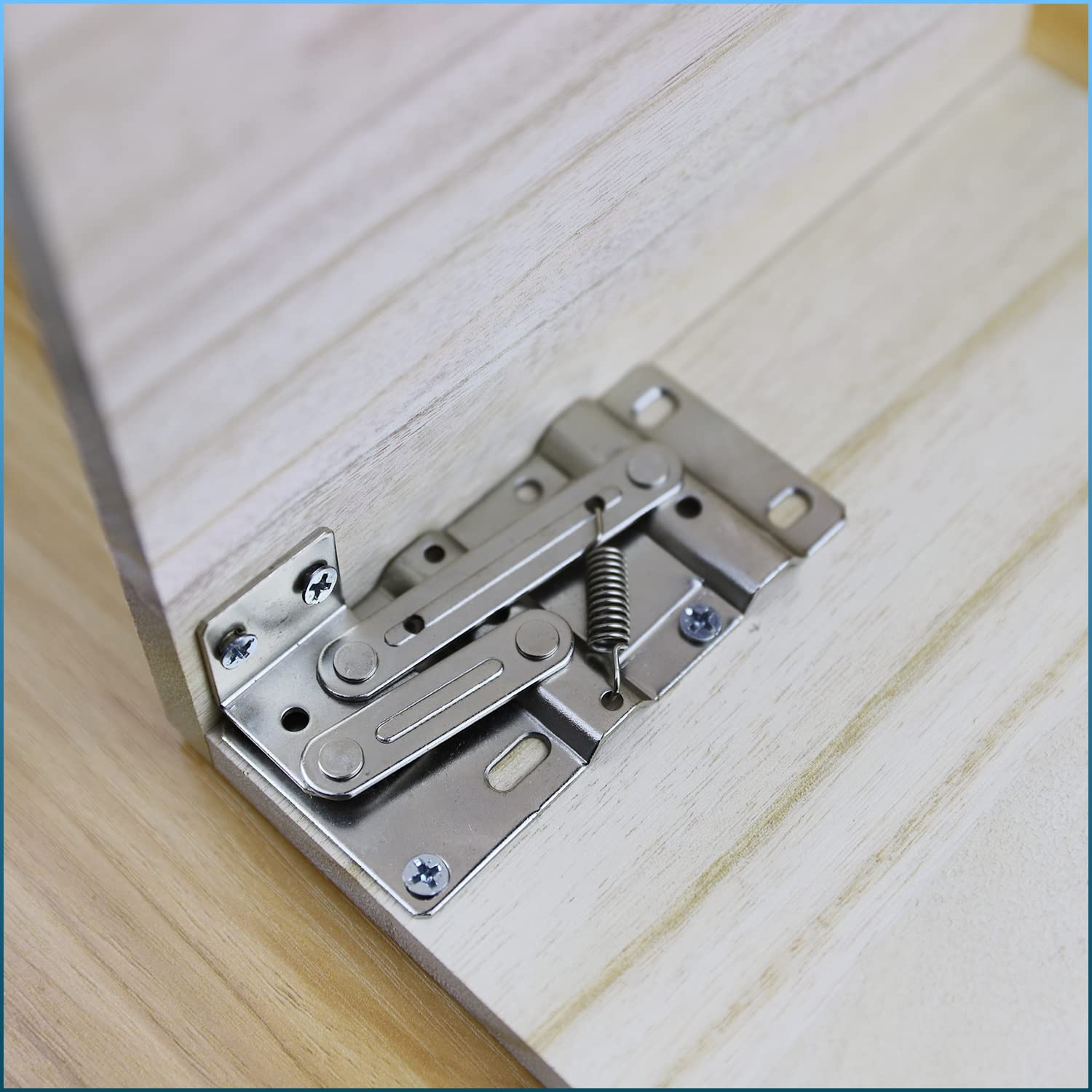 SUUJI 45 Degree Tilt Tray Hinges - 1 Pair Heavy Duty Steel Scissor Hinges for Kitchen Sink Drawers, Bathroom Flip-Down Doors & Cabinet Storage Boxes | Durable Silver Finish | Perfect for Space-Saving Storage Solutions