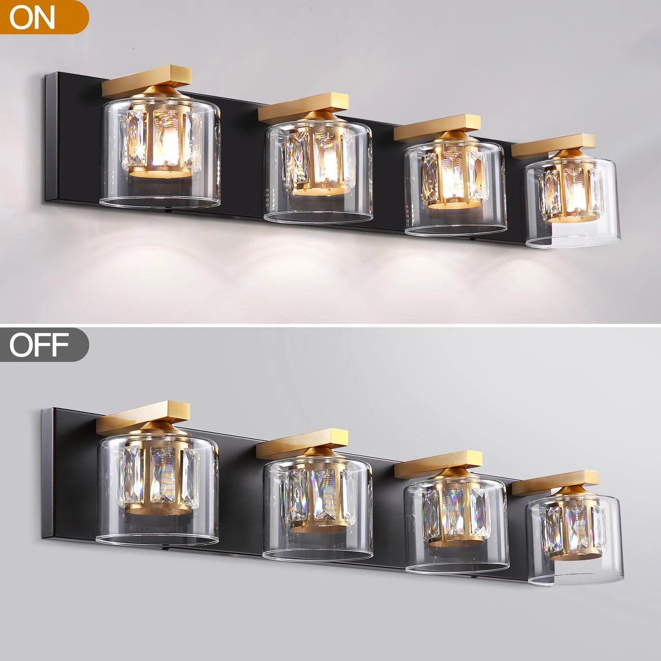 Kolt Modern 4-Light Bathroom Vanity Light Fixture - Brushed Nickel Finish for Bathroom Mirror Lighting, Perfect for Modern Home Decor and Vanity Makeup Area
