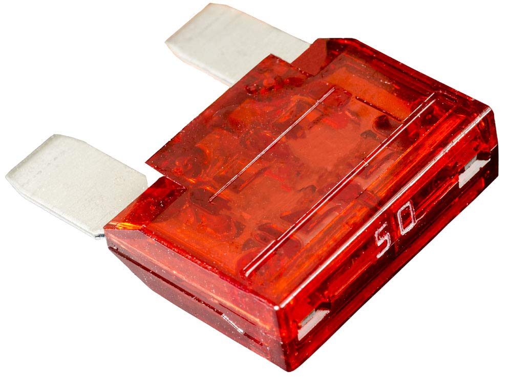 50 Amp Maxi Fuse - Red High Amp Automotive Fuse for Car Audio, RV & Marine Electrical Systems - Heavy Duty Circuit Protection for Amplifiers, Inverters & 12V Power Applications