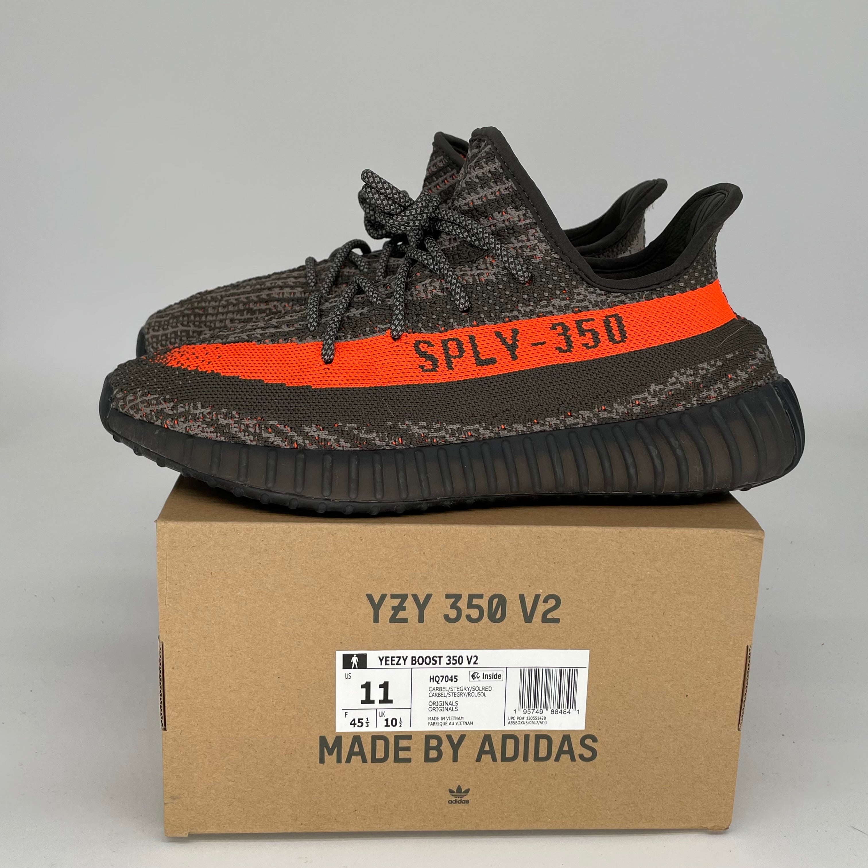 Adidas Yeezy Boost 350 V2 Carbon Beluga - Men's Running Shoes Size 11 | HQ7045 | Comfortable Sneakers for Jogging, Gym & Casual Wear