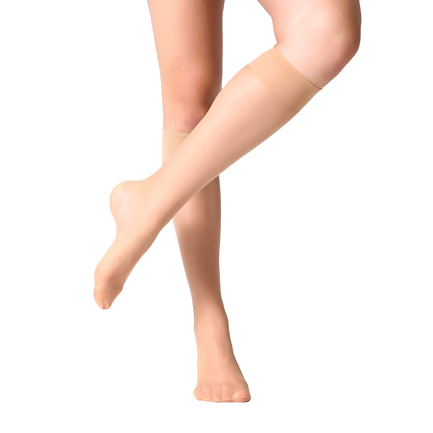 MANZI 12 Pairs Women's Sheer Knee High Stockings & Pantyhose - Perfect for Office, Party & Everyday Wear