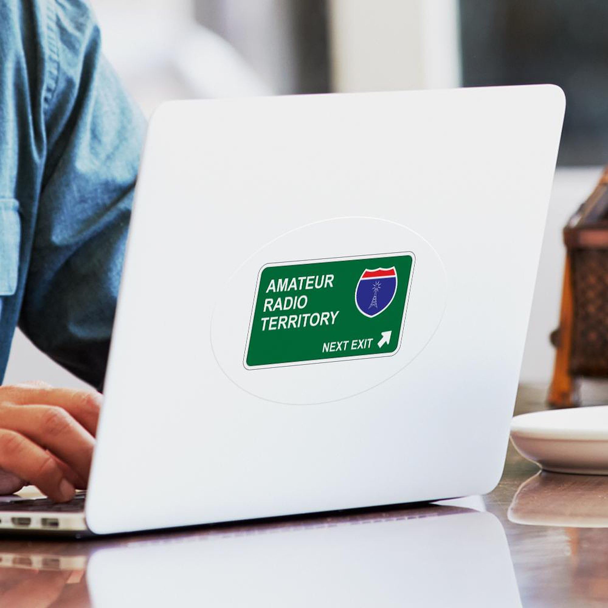 Amateur Radio Territory Oval Car Bumper Sticker - Durable Vinyl Decal for Cars, Laptops & Windows - Perfect for Ham Radio Enthusiasts & Vehicle Decoration