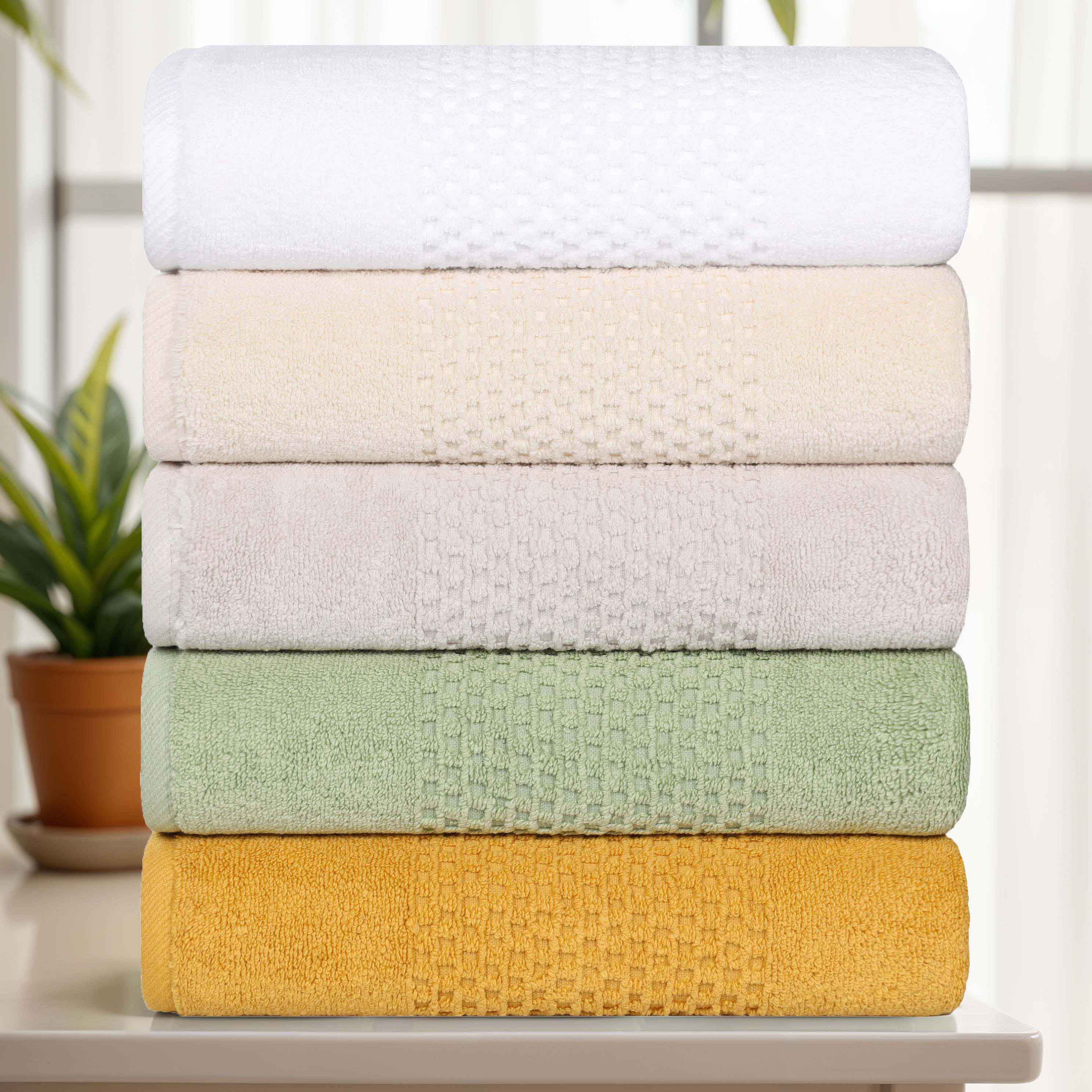 Playa Zero Twist Cotton Solid Waffle Textured Bath Sheets - Ultra Soft & Absorbent Set of 2 | Luxury Spa & Bathroom Essentials for Hotels & Home Use