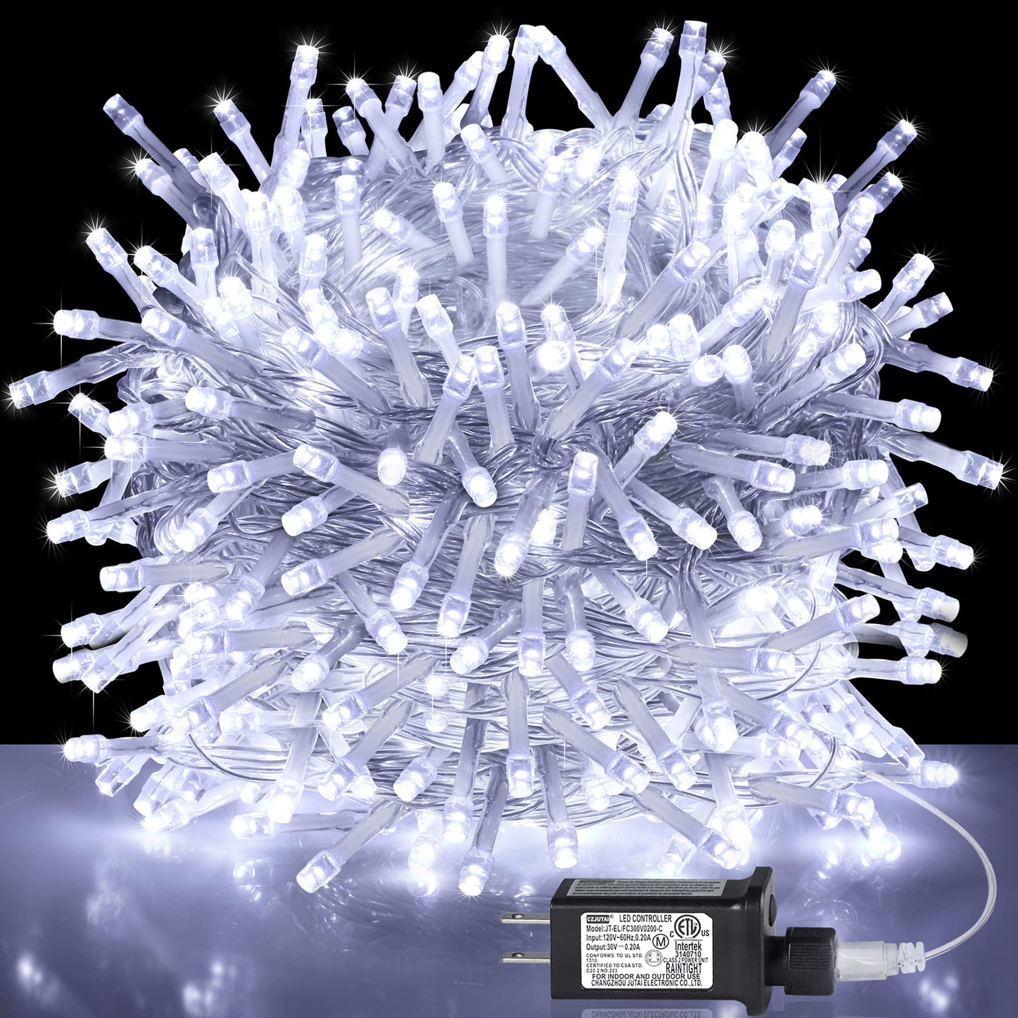 500 LED Christmas Lights, 164FT Outdoor String Lights with 8 Lighting Modes, Waterproof Plug-in Fairy Lights for Christmas Tree, Wedding, Birthday Party, Garden & Balcony Decoration (White) - Perfect for Indoor and Outdoor Holiday Decorations