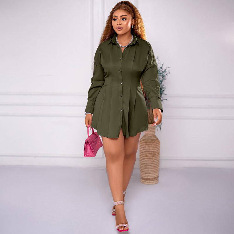 Stylish Lantern Sleeve Asymmetrical Shirt Dress for Women | Trendy Office & Casual Wear | Perfect for Work, Date Night & Weekend Outfits