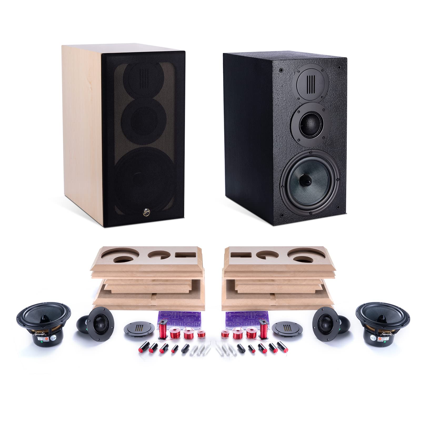 HiVi-Swans DIY 3-Way Passive Bookshelf Speaker Pair Kit - 120W Peak Power for Home Theater, Surround Sound & Stereo Systems - Perfect for Living Rooms, Home Studios & Gaming Setups