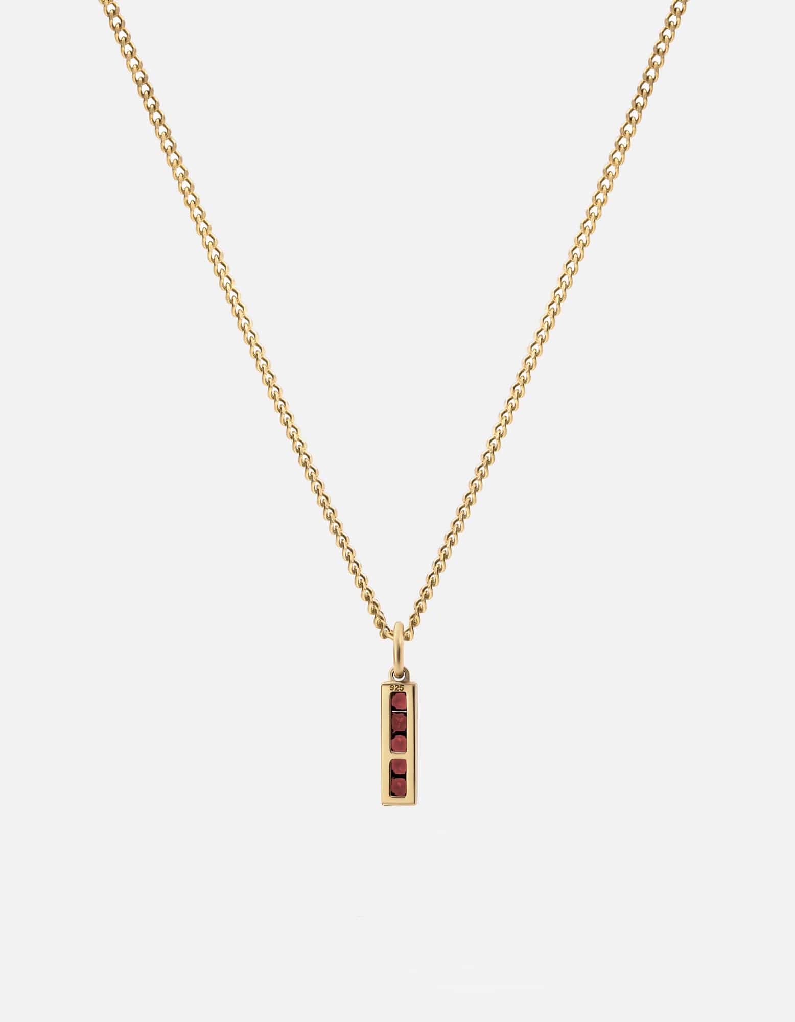 Elegant Slim Totem Garnet Necklace - 14K Gold Vermeil Pendant for Women | Perfect for Everyday Wear, Date Nights & Special Occasions