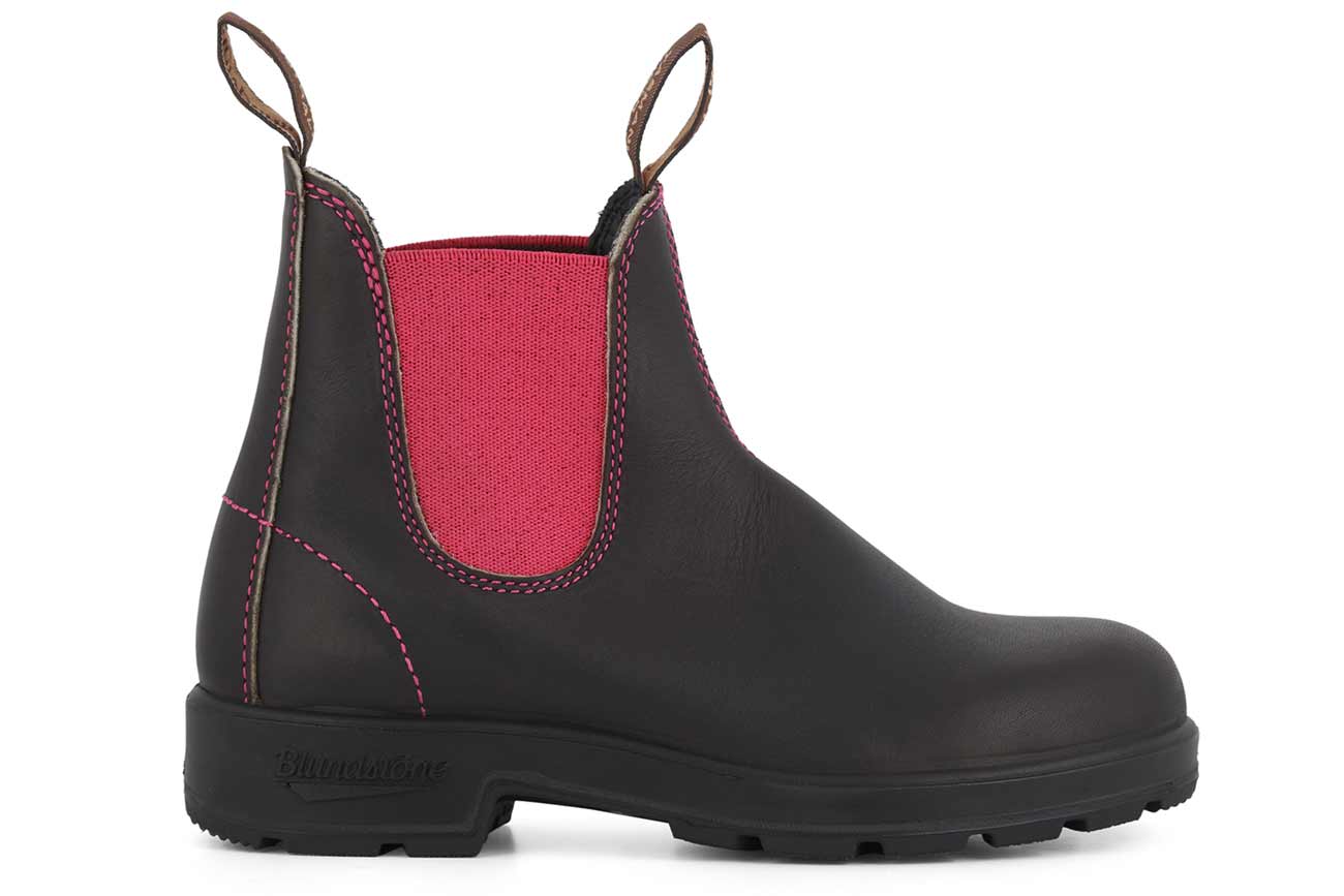 Blundstone 1329 Original Chelsea Boots - Brown Leather with Pink Elastic Side Gussets | Comfortable & Durable for Outdoor, Work & Casual Wear