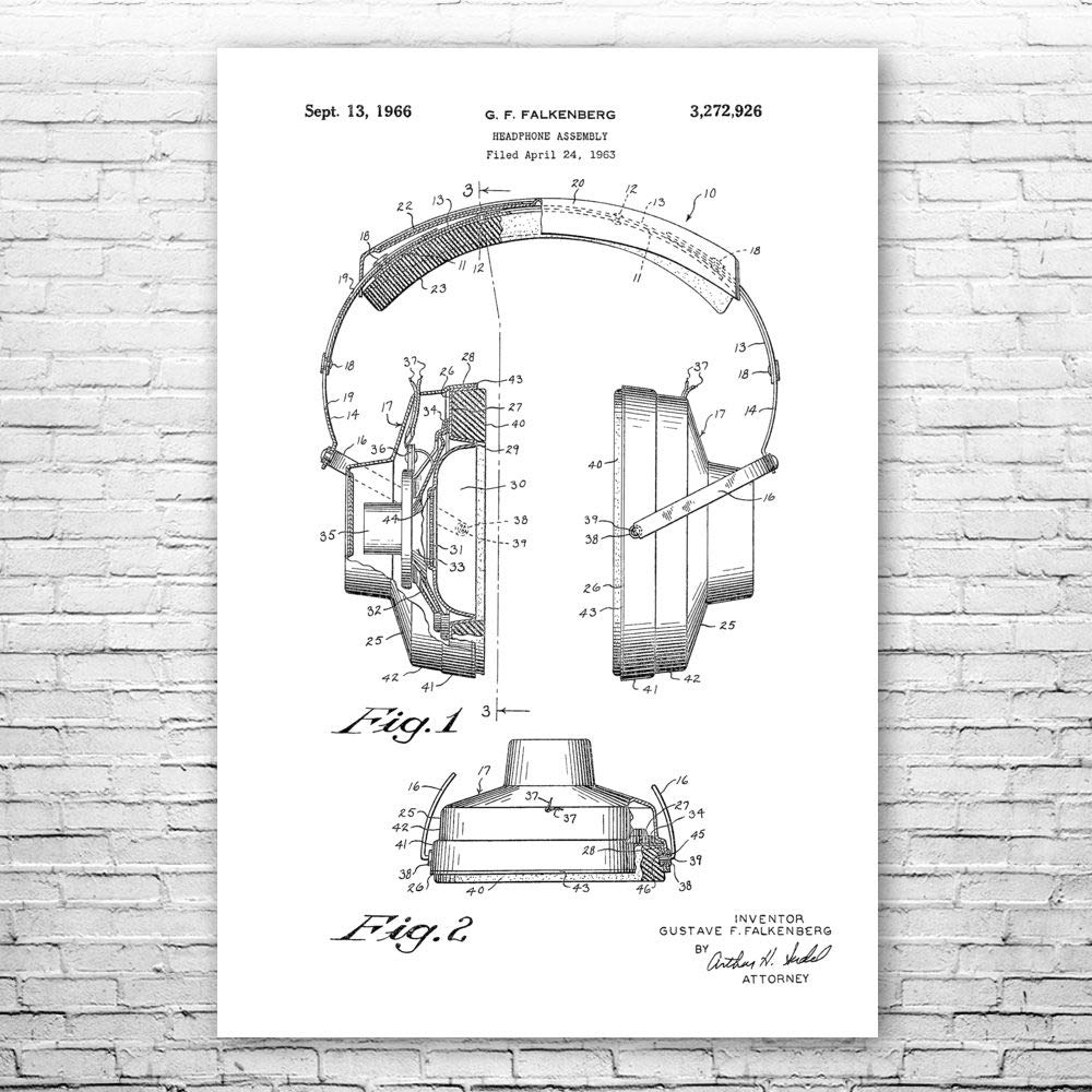Premium Headphones Poster Print - DJ & Audiophile Gift, Recording Studio Art Decor - Music Lover Wall Art (18x24 Inches) - Perfect for Home Studios, Music Rooms & Office Decor