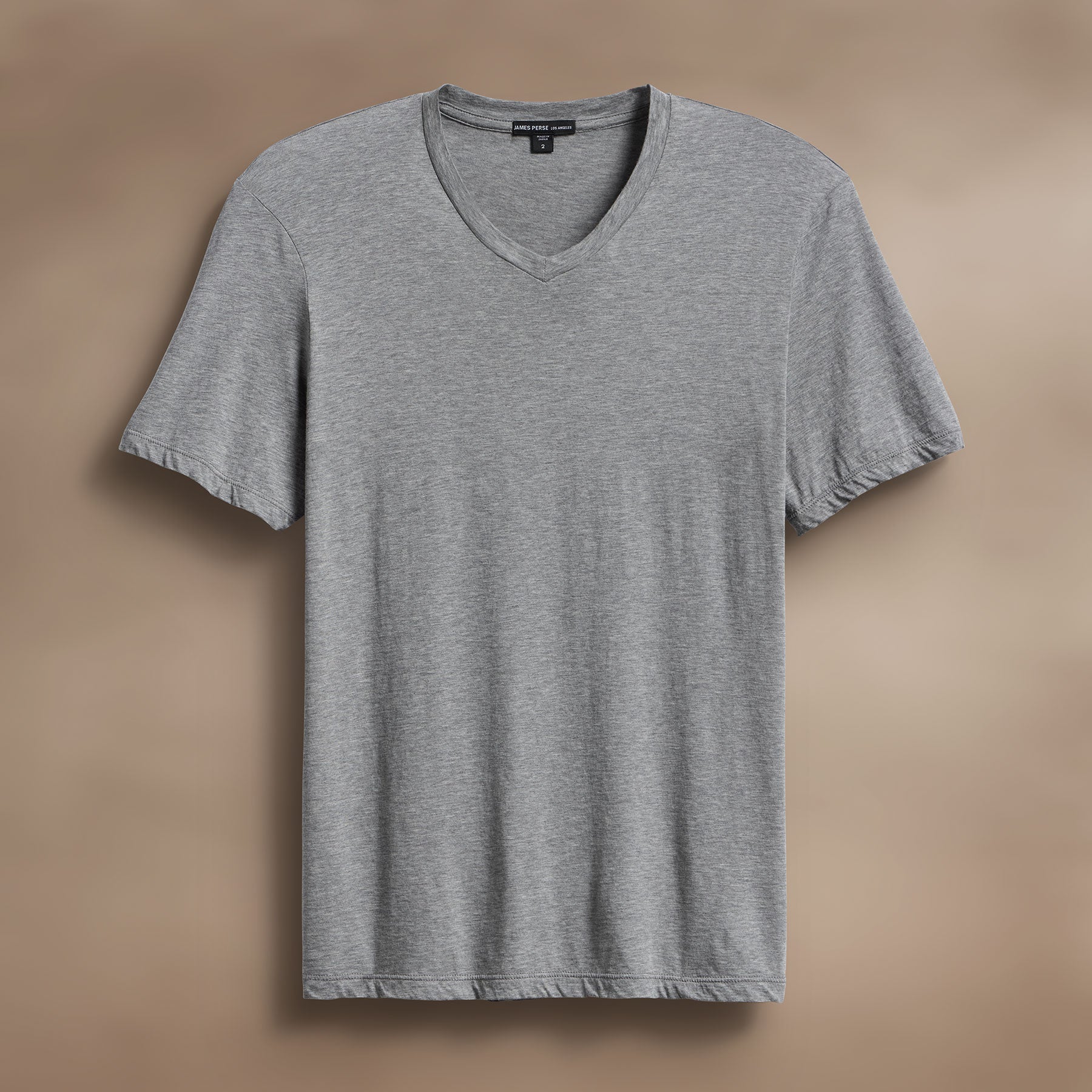 Luxe Lotus Jersey V Neck T-Shirt for Women - Soft Heather Grey Casual Tee - Perfect for Everyday Wear, Lounge & Outings