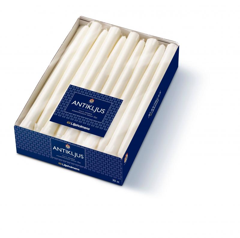 Liljeholmens Antique White Candles - 30 Pack for Home Decor, Weddings & Romantic Dinners